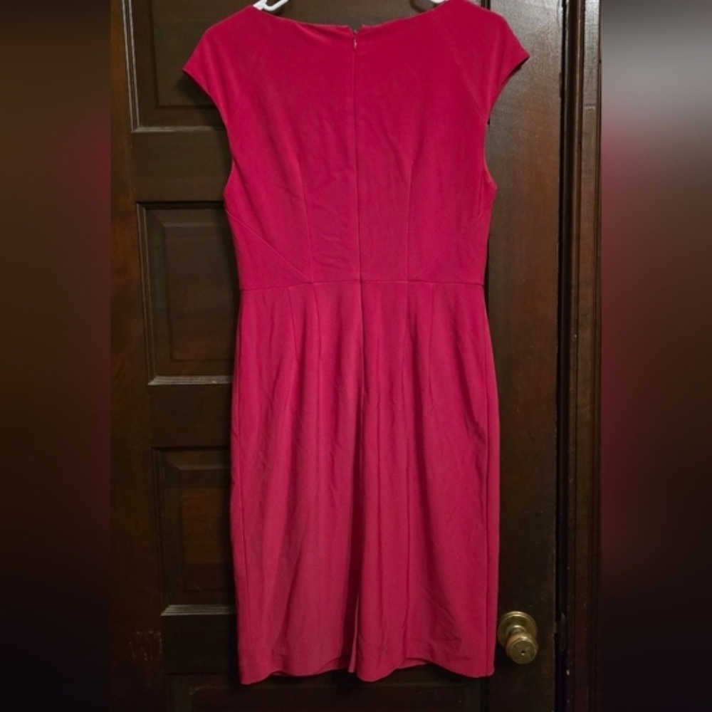 Adrianna Papell Pink Midi Dress with Rosette - Picture 4 of 5